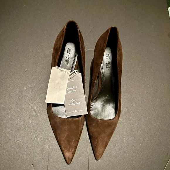 H & M Kitten Heels. Leather pumps brown suede. New - Picture 8 of 8